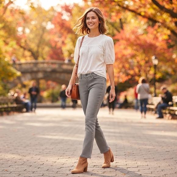 NYDJ Denim - NYDJ Legging AnkleJeans Womens 12 Grey Lift Tuck Stretch Skinny Casual Travel